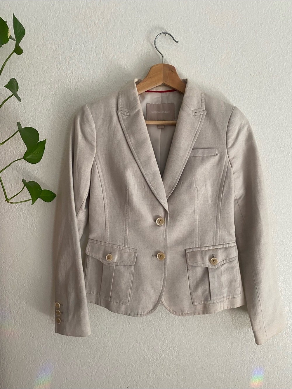 Banana Republic Linen Blend Tailored Women's Blazer